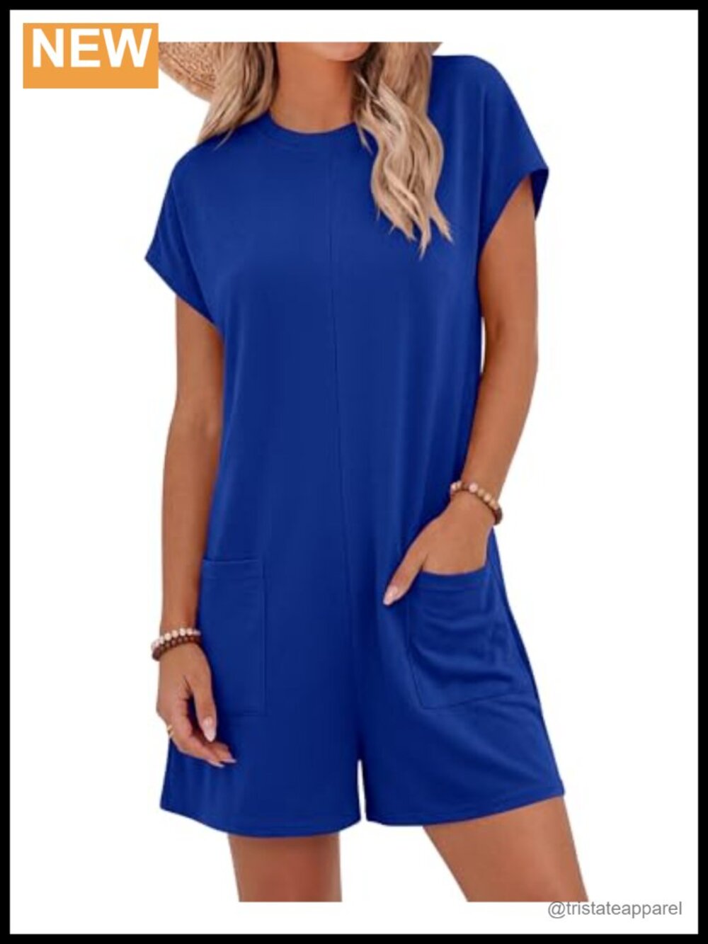 BTFBM Women's Loose Fit Short Sleeve Romper with Pockets Casual Summer